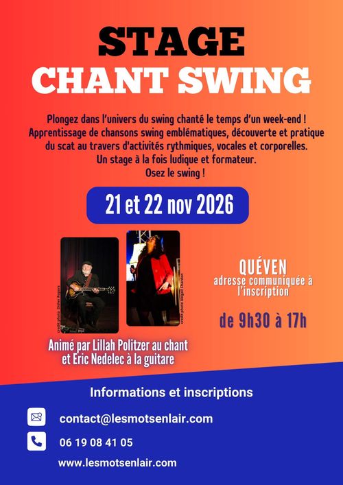 Stage de Chant Swing et Jazz à Quéven