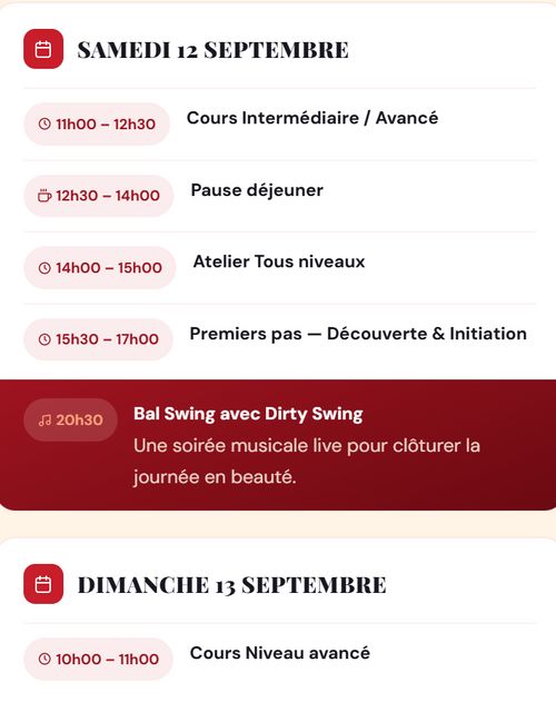 Ateliers et Bal Swing à Lesconil et Quimper